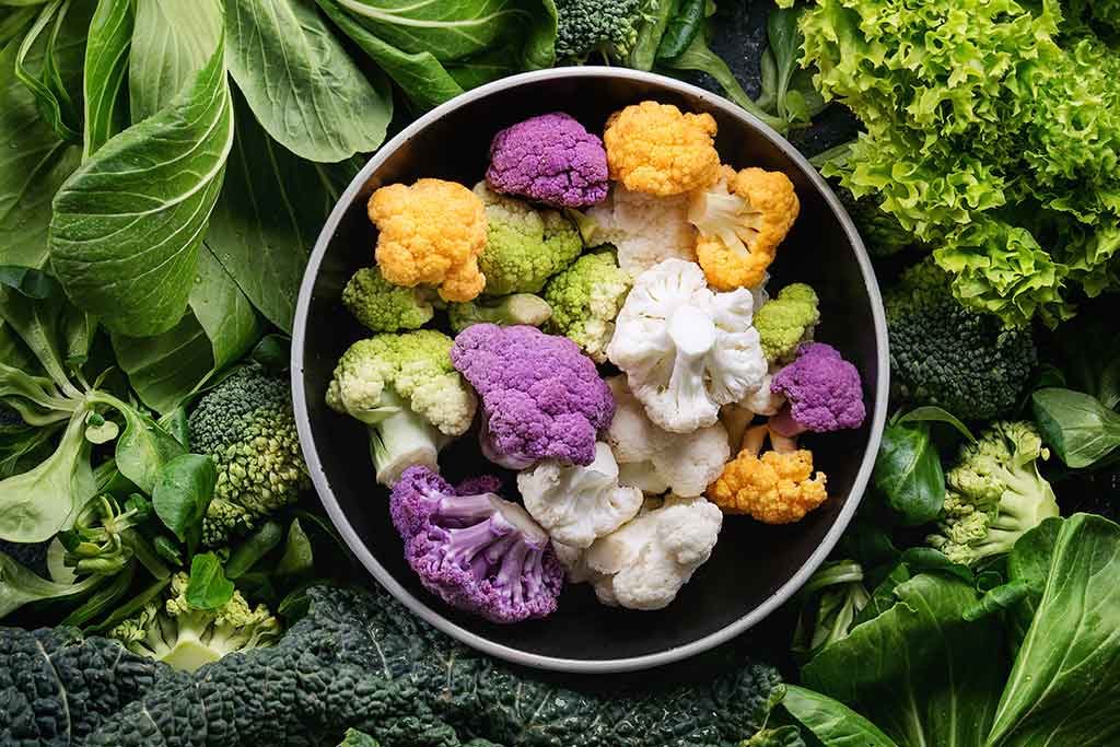 colorful cauliflower nerve healthy nurtrient